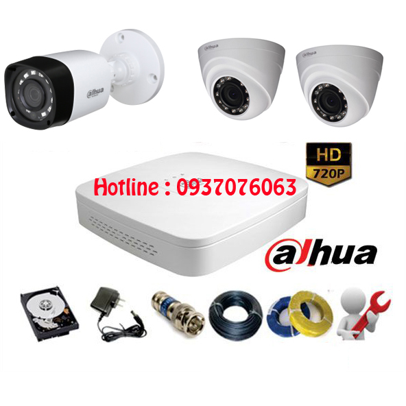 Bộ 3 Camera DAHUA HDCVI 1.0MP